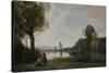 Seine Landscape Near Chatou, 1885-Jean-Baptiste-Camille Corot-Stretched Canvas