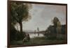 Seine Landscape Near Chatou, 1885-Jean-Baptiste-Camille Corot-Framed Giclee Print