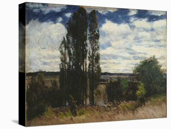 Seine, Landscape with Poplars, 1877-Carl Fredrik Hill-Stretched Canvas