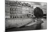 Seine River Bank on Ile Saint Louis, Paris, France-Francois Roux-Mounted Photographic Print