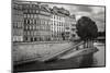 Seine River Bank on Ile Saint Louis, Paris, France-Francois Roux-Mounted Photographic Print