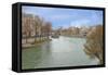 Seine River In Paris Center-Cora Niele-Framed Stretched Canvas