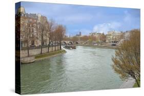 Seine River In Paris Center-Cora Niele-Stretched Canvas