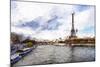 Seine River - In the Style of Oil Painting-Philippe Hugonnard-Mounted Giclee Print