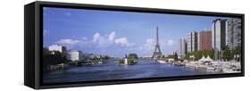 Seine River Paris France-null-Framed Stretched Canvas