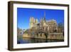 Seine River with Notre Dame Cathedral, UNESCO World Heritage Site, Paris, Ile de France, France, Eu-Hans-Peter Merten-Framed Photographic Print