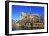 Seine River with Notre Dame Cathedral, UNESCO World Heritage Site, Paris, Ile de France, France, Eu-Hans-Peter Merten-Framed Photographic Print