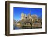 Seine River with Notre Dame Cathedral, UNESCO World Heritage Site, Paris, Ile de France, France, Eu-Hans-Peter Merten-Framed Photographic Print