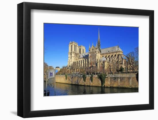 Seine River with Notre Dame Cathedral, UNESCO World Heritage Site, Paris, Ile de France, France, Eu-Hans-Peter Merten-Framed Photographic Print