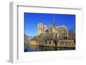 Seine River with Notre Dame Cathedral, UNESCO World Heritage Site, Paris, Ile de France, France, Eu-Hans-Peter Merten-Framed Photographic Print