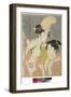 Seiro Niwaka Onna Geisha No Bu : Asazumabune Ogiuri Uta....., 1793 (Colour Woodblock Print)-Kitagawa Utamaro-Framed Giclee Print