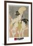 Seiro Niwaka Onna Geisha No Bu : Asazumabune Ogiuri Uta....., 1793 (Colour Woodblock Print)-Kitagawa Utamaro-Framed Giclee Print