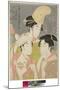 Seiro Niwaka Onna Geisha No Bu : Asazumabune Ogiuri Uta....., 1793 (Colour Woodblock Print)-Kitagawa Utamaro-Mounted Giclee Print