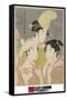 Seiro Niwaka Onna Geisha No Bu : Asazumabune Ogiuri Uta....., 1793 (Colour Woodblock Print)-Kitagawa Utamaro-Framed Stretched Canvas