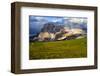 Seiser Alm and Langkofel in Schlern-Rosengarten Nature Park, Dolomites, Trentino-South Tyrol, Italy-null-Framed Art Print