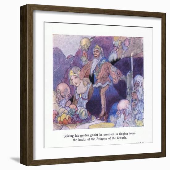 Seizing His Golden Goblet He Proposed in Ringing Tones the Health of the Princess of the Dwarfs-Charles Robinson-Framed Premium Giclee Print