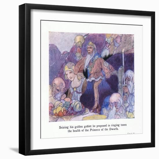 Seizing His Golden Goblet He Proposed in Ringing Tones the Health of the Princess of the Dwarfs-Charles Robinson-Framed Premium Giclee Print