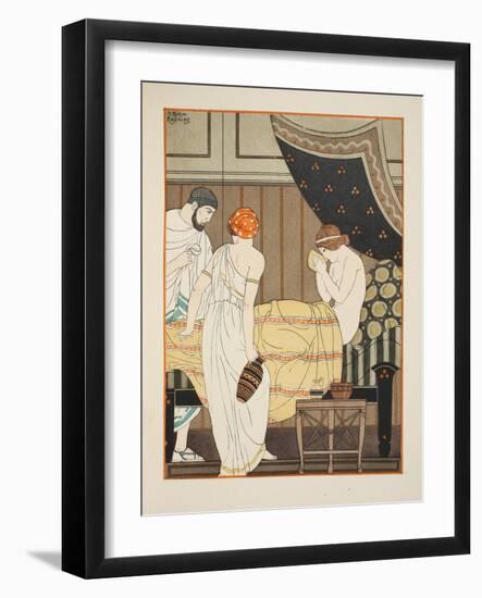 Seizing the Vessel and Drinking Greedily, Illustration from 'The Works of Hippocrates', 1934-Joseph Kuhn-Regnier-Framed Giclee Print