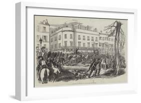 Seizure of Artillery on the Italian Boulevards-null-Framed Giclee Print