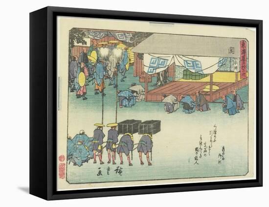 Seki, 1837-1844-Utagawa Hiroshige-Framed Stretched Canvas