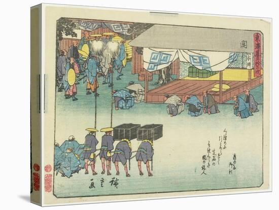 Seki, 1837-1844-Utagawa Hiroshige-Stretched Canvas