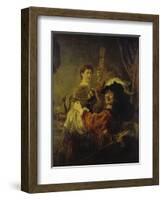 Selbstbildnis Mit Saskia, um 1635-Rembrandt van Rijn-Framed Giclee Print