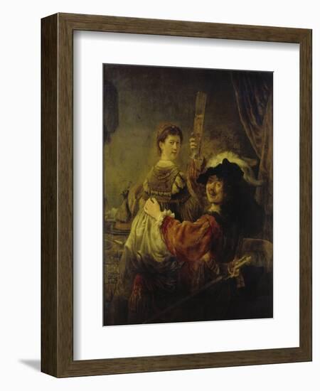 Selbstbildnis Mit Saskia, um 1635-Rembrandt van Rijn-Framed Giclee Print