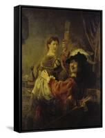 Selbstbildnis Mit Saskia, um 1635-Rembrandt van Rijn-Framed Stretched Canvas