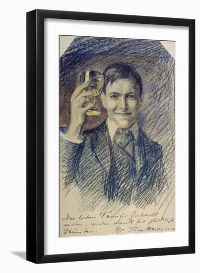 Selbstbildnis mit Weinglas. 1905-August Macke-Framed Giclee Print