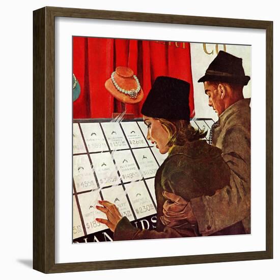 "Selecting the Ring," February 11, 1961-George Hughes-Framed Giclee Print