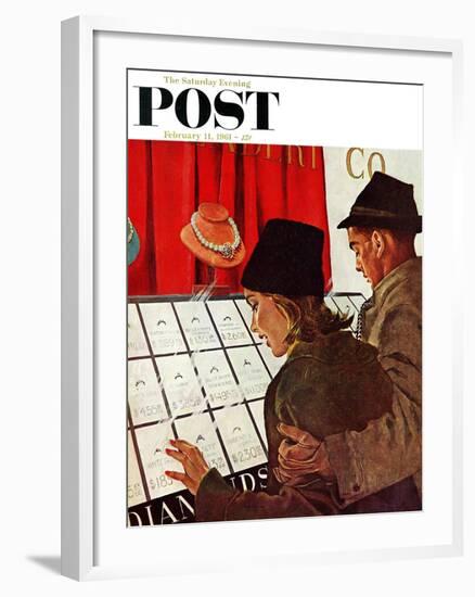 "Selecting the Ring," Saturday Evening Post Cover, February 11, 1961-George Hughes-Framed Giclee Print