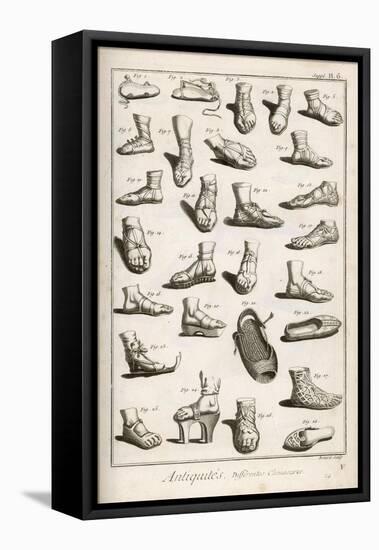 Selection of Ancient and Not So Ancient Footwear Including Various Styles of Sandal-Bernard-Framed Stretched Canvas