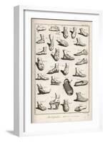 Selection of Ancient and Not So Ancient Footwear Including Various Styles of Sandal-Bernard-Framed Art Print