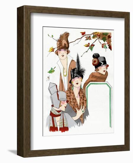 Selection of Autumn Hat Designs by Esther Meyer-null-Framed Art Print