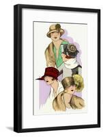 Selection of Autumn Hats Designed by Georgette and Cie-null-Framed Art Print