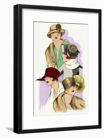Selection of Autumn Hats Designed by Georgette and Cie-null-Framed Art Print