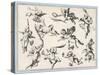 Selection of Cherubs in Various Positions-null-Stretched Canvas