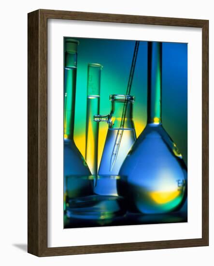 Selection of Glassware Used In Chemical Research-Tek Image-Framed Photographic Print