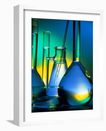 Selection of Glassware Used In Chemical Research-Tek Image-Framed Photographic Print