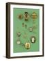 Selection of Jewellery: Bracelet, Brooch, Fob Watch, Mourning Ring, Cornelian Cameo Ring and Locket-null-Framed Giclee Print