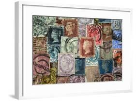 Selection of old British Stamps-Tom Quartermaine-Framed Giclee Print