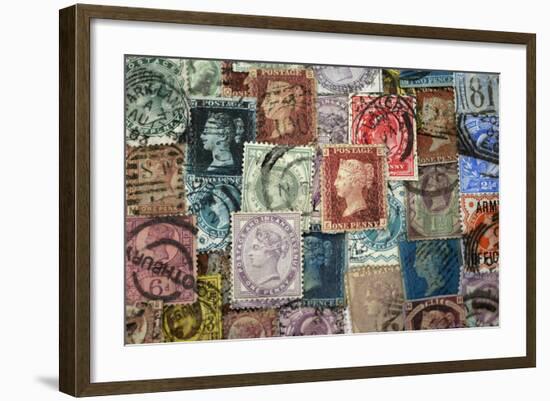 Selection of old British Stamps-Tom Quartermaine-Framed Giclee Print