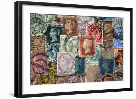 Selection of old British Stamps-Tom Quartermaine-Framed Giclee Print