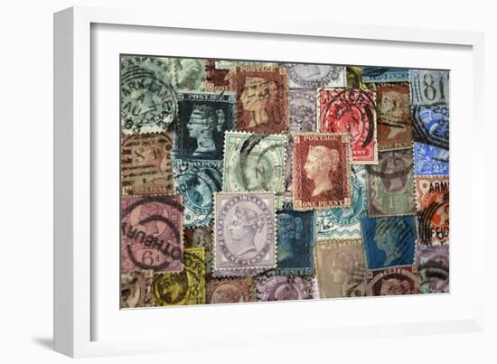 Selection of old British Stamps-Tom Quartermaine-Framed Giclee Print