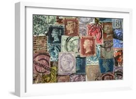 Selection of old British Stamps-Tom Quartermaine-Framed Giclee Print