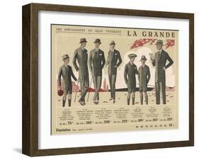 Selection of Single-Breasted Suits with Patch Pockets Trousers with Turn-Ups and Spats-null-Framed Art Print