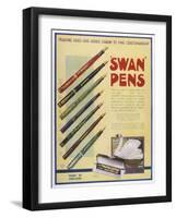 Selection of Swan Pens for You to Give Your Friends-null-Framed Art Print