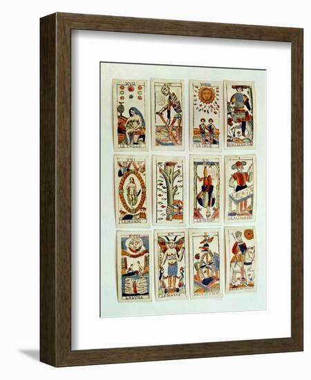 Selection of Tarot Cards, French, 19th Century-null-Framed Giclee Print