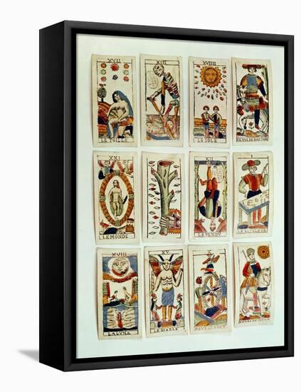 Selection of Tarot Cards, French, 19th Century-null-Framed Stretched Canvas