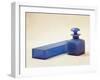 Selection of Toiletries from Set in Blue Glass-null-Framed Giclee Print